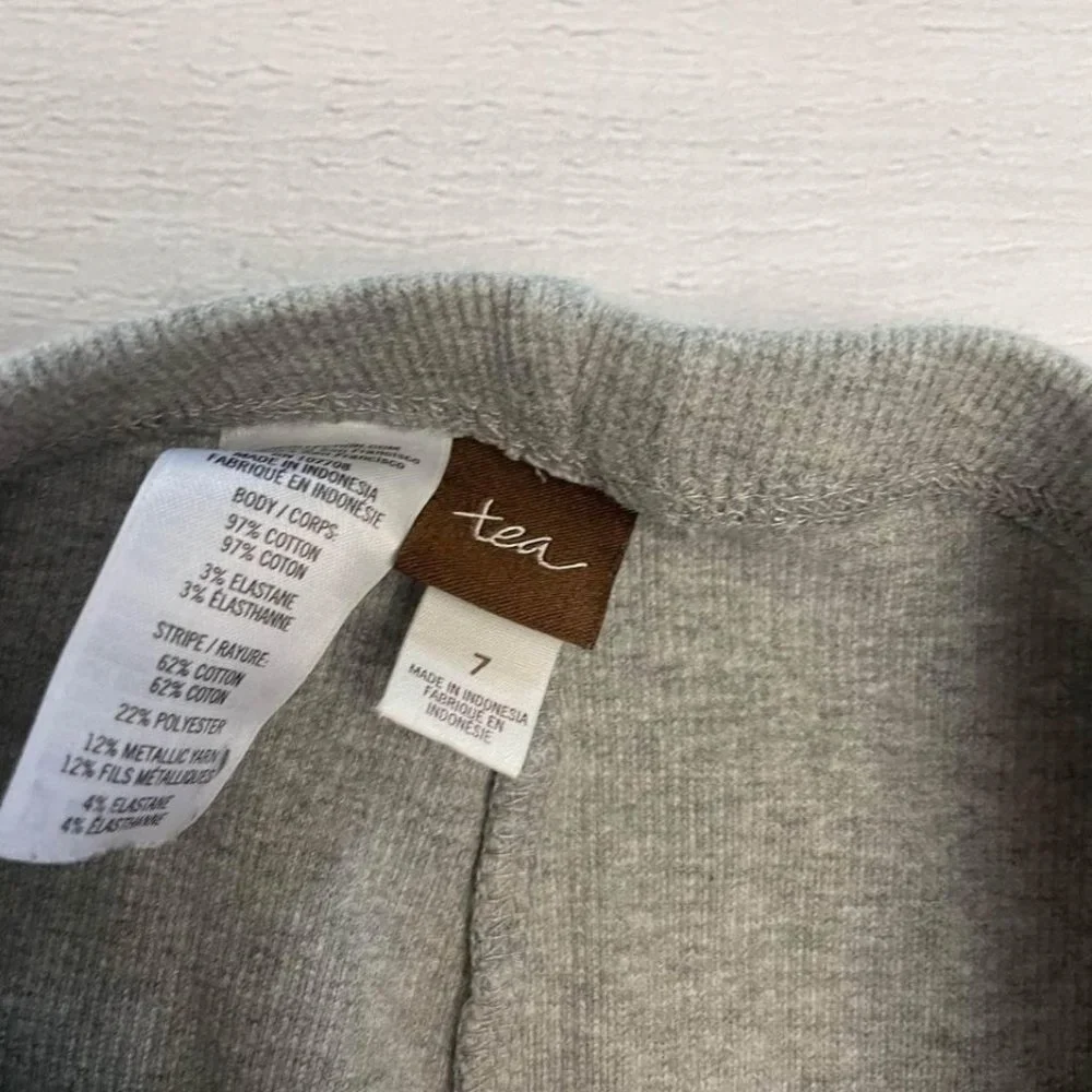 tea‎ collection grey ribbed leggings size 7